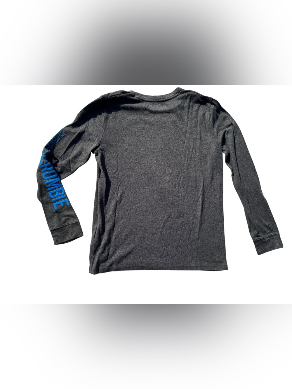 abercrombie kids Charcoal Long-Sleeve Tee with Blue Sleeve Logo